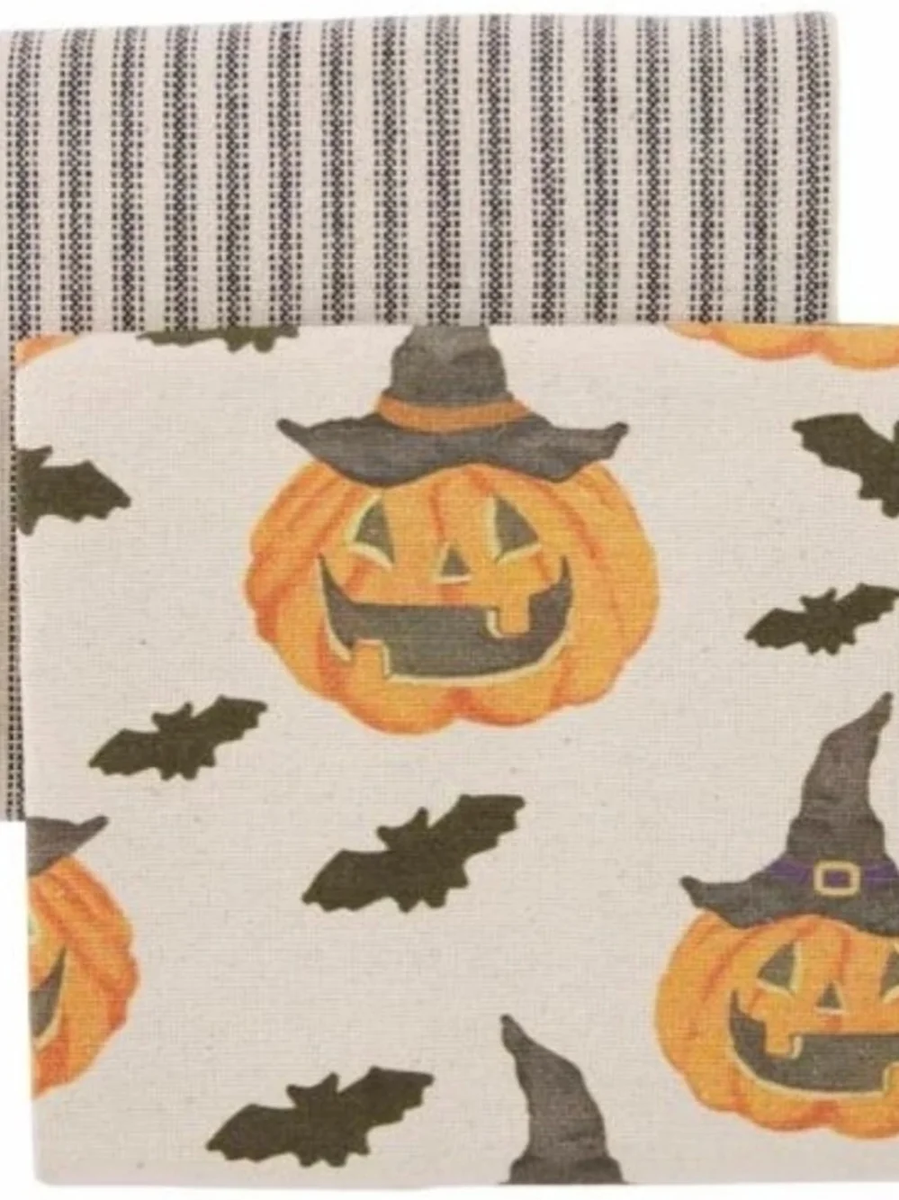 Mud Pie Halloween Dish Towel Set Jack O Lantern Witch Bats Kitchen 2022 NEW